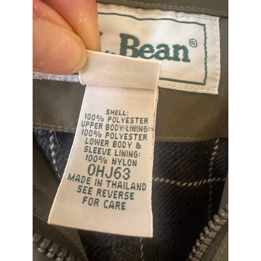 LL Bean Womens Petite Small Long Hooded Rain Trench Coat Olive Green OHJ63 - Picture 8 of 16